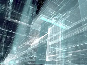 Arte Digitale Stampe: Background tecnologico semplice - immagine generata da computer astratta.