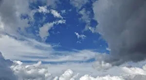 Tropical Landscape Stampe: Sky with clouds