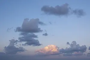 Cloudy Sky Germany Stampe: Sky with clouds in the evening light