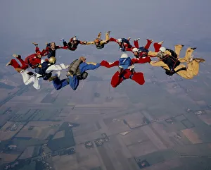 Extreme Sports Photography Stampe: Skydiving Group
