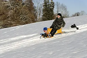 Leisure Activities Stampe: Sledding