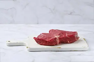 Raw Beef Steak Stampe: Slice of raw top side beef steak
