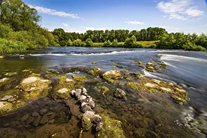 Haltern Am See Scenery Stampe: Small rapids in the river Lippe