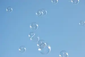 Soap Bubble Stampe: Soap bubbles are floating