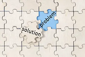 Problem Solving Concept Stampe: Solution to the problem concept. Puzzle with text