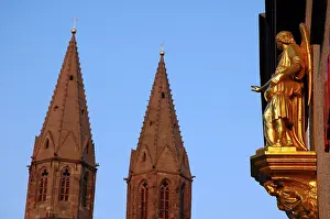 Gothic Church Architecture Stampe: Two spire