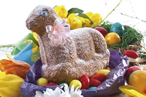 Easter Lamb Cake Stampe: Sponge cake in the shape of an Easter lamb
