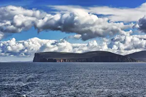Orkney Islands Scotland Stampe: Spring clouds over cliffs, Orkney Islands
