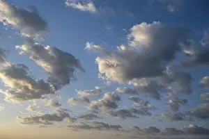 Southern Germany Weather Stampe: Spring clouds, shortly in front of sunset