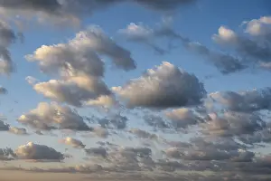 Central Europe Cloudy Skies Stampe: Spring clouds, shortly in front of sunset
