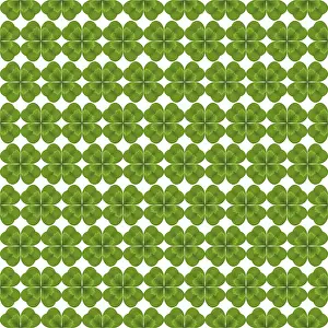 Four Leaf Clover Symbol Stampe: St Patrick's Day background vector seamless pattern