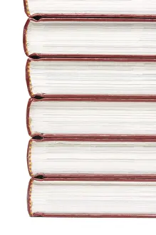 Deserted Book Pile Stampe: Stack of books isolated on a white background