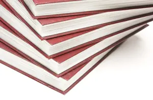 Deserted Book Pile Stampe: Stack of books isolated on a white background