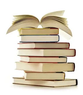 Isolated Book Stack Stampe: Stack of books isolated on white background