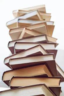 Stacked Books Stampe: Stack of books in library. Scientific