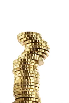 Euro Coin Stack Stampe: A stack of coins