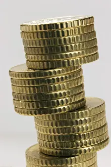 Euro Currency Stack Stampe: Stack of coins