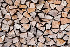 Firewood Detail Stampe: Stack of firewood