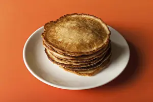 Breakfast Meal Stampe: A stack of fried pancakes on plate