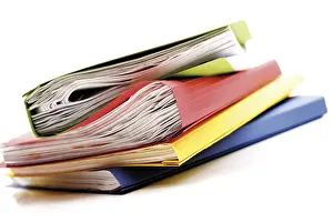Office Stationery Stampe: Stack of loose-leaf binders