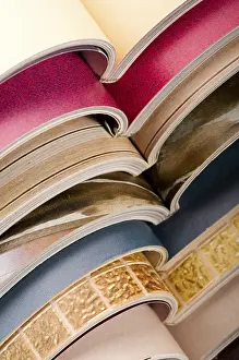 Deserted Library Scene Stampe: Stack of magazines, poland
