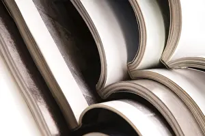 Environmental Awareness Photo Stampe: Stack of open magazines