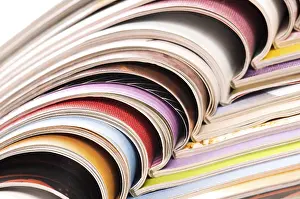 Waste Separation Europe Stampe: Stack of open magazines, poland