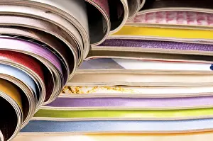 Environmental Awareness Europe Stampe: Stack of open magazines, poland