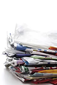 Indoor Studio Shot Stampe: Stack of plastic bags