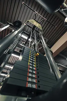 Fitness Exercise Equipment Stampe: Stack of weights in gym machine
