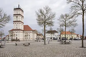German Lake Landscape Photography Stampe: Stadtkirche am Markt, Neustrelitz