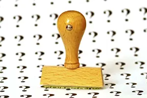 Symbolic Picture Meaning Stampe: Stamp and question marks