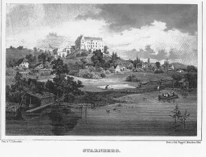 Southern Germany Illustration Stampe: Starnberg, drawing by C. Lebschee