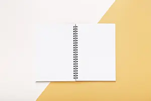 Empty Notepad Stampe: Stationery elements with empty opened notepad