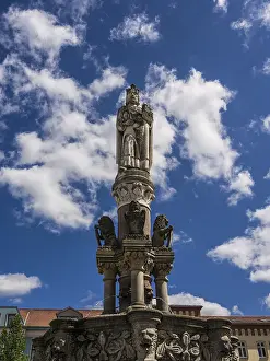 Central Europe Architecture Stampe: A statue in Meiningen (Thuringia)