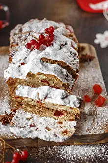 Advent Season Desserts Stampe: Stollen is fruit bread of nuts