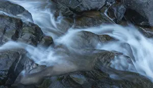 South Tyrol Landscape Stampe: A stream that flows over rocks and creates a soft