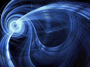 Fractal Background Stampe: Striped technology, hi-tech or sci-fi background - abstract computer-generated image