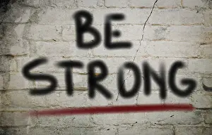 Muscular Build Workout Stampe: Be Strong Concept