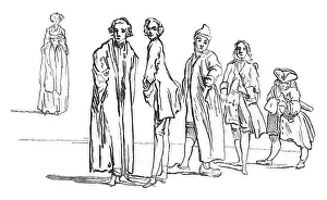 Old Engraved Illustration Stampe: The Students of Philippe Le Bas