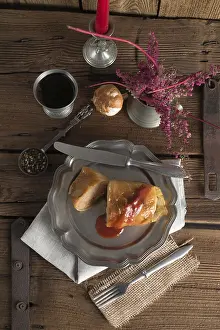 Vegetarian Meal Stampe: Stuffed cabbage leaf