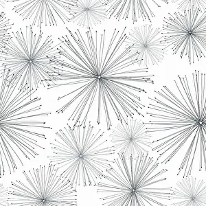 Stylized Flower Art Stampe: Stylized pattern of dandelions