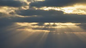 Sunbeams Through Clouds Stampe: Sunbeams shining through clouds