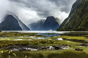 Cloudy Sky Landscapes Stampe: Sunlight breaks through storm clouds