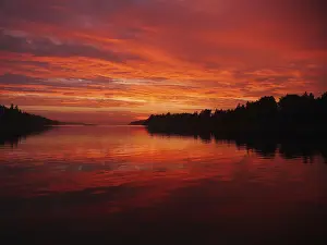 Baltic Sea Evening Stampe: Sunset