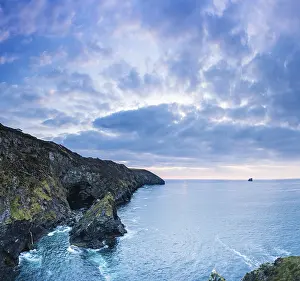 Sunset In Cornwall Stampe: Sunset over Cliffs in St Agnes