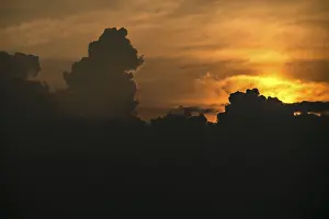 Sunset In The Desert Stampe: Sunset, clouds