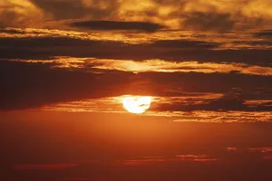 Uninhabited European Landscape Stampe: Sunset with Cloudy Sky Germany