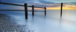 Deserted Baltic Sea Beach Stampe: Sunset at DarBer Ort