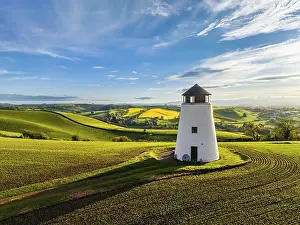 Devon Windmill Sunset Stampe: Sunset over Devon Windmill from a drone